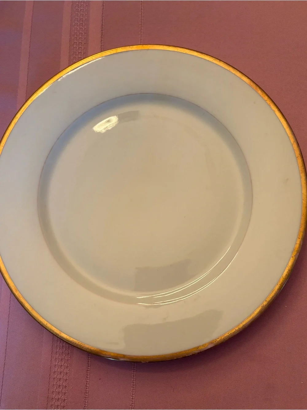 Limoges Balleroy France White Porcelain Plates with Gold Trim - Set of 2